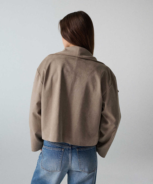 Suede-Effect Coat