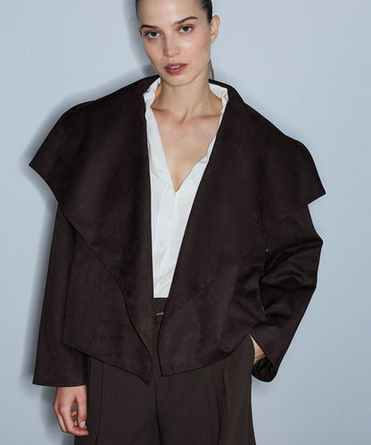 Suede-Effect Coat