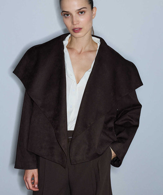 Suede-Effect Coat