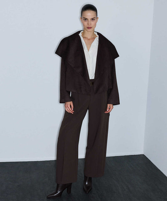 Suede-Effect Coat