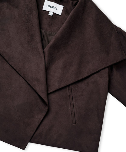Suede-Effect Coat