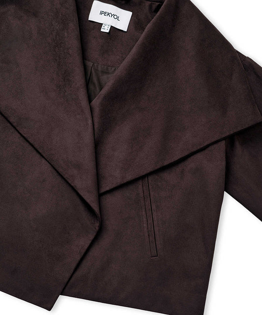 Suede-Effect Coat
