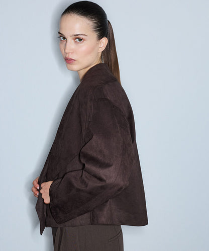 Suede-Effect Coat