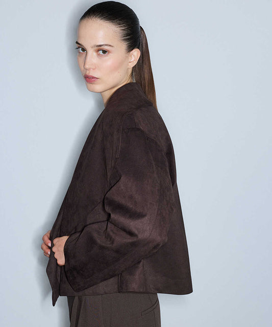 Suede-Effect Coat