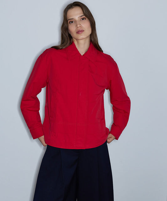 Shirt-Collar Padded Coat