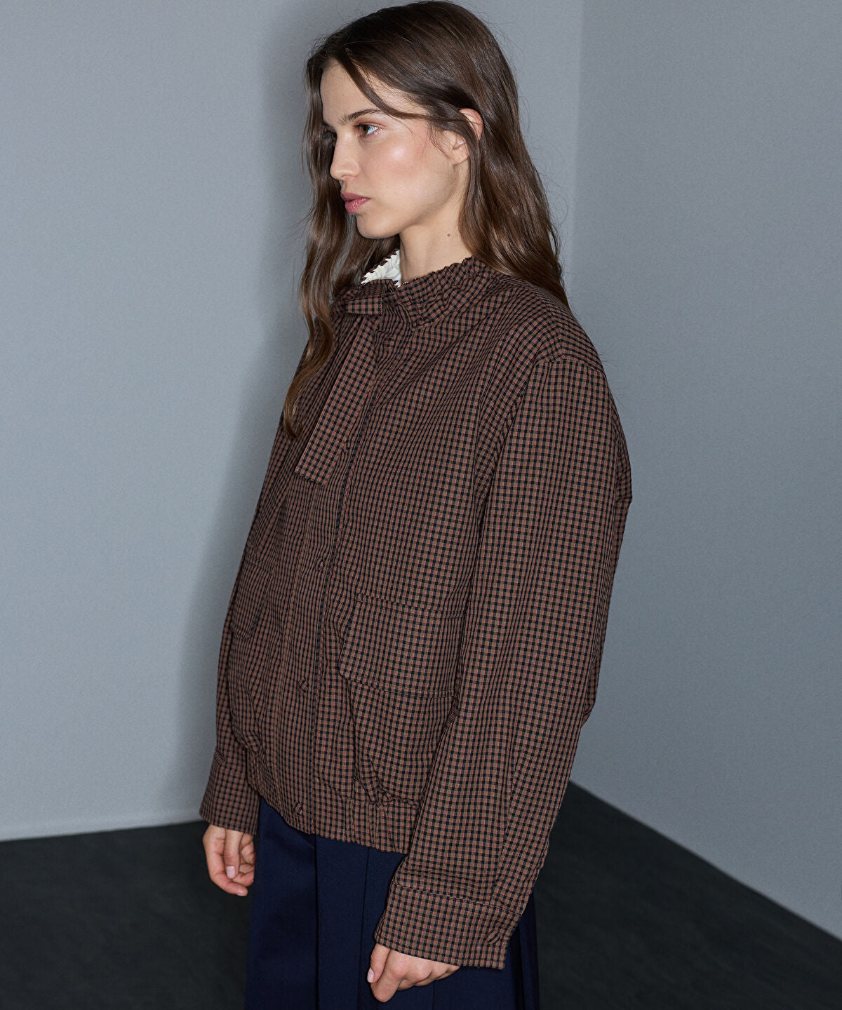 Plaid Bomber Coat