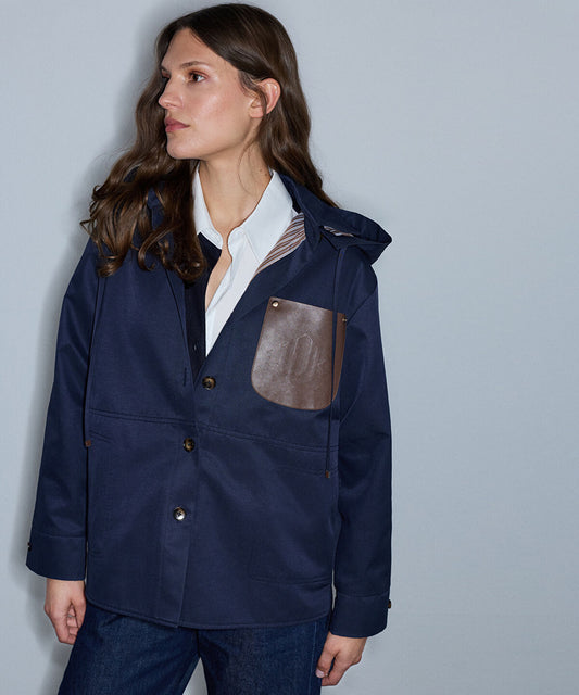 Adjustable Hem Contrast Pocket Coat