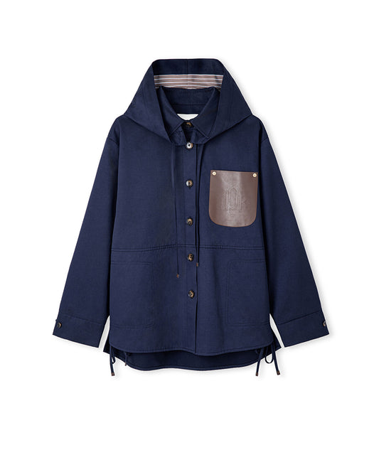 Adjustable Hem Contrast Pocket Coat
