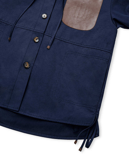 Adjustable Hem Contrast Pocket Coat