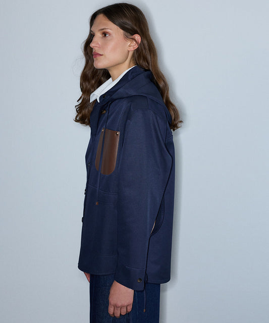 Adjustable Hem Contrast Pocket Coat