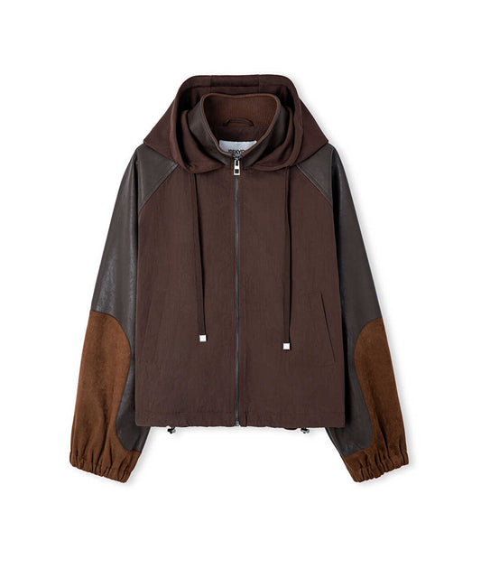 Color-Block Combination Bomber Jacket