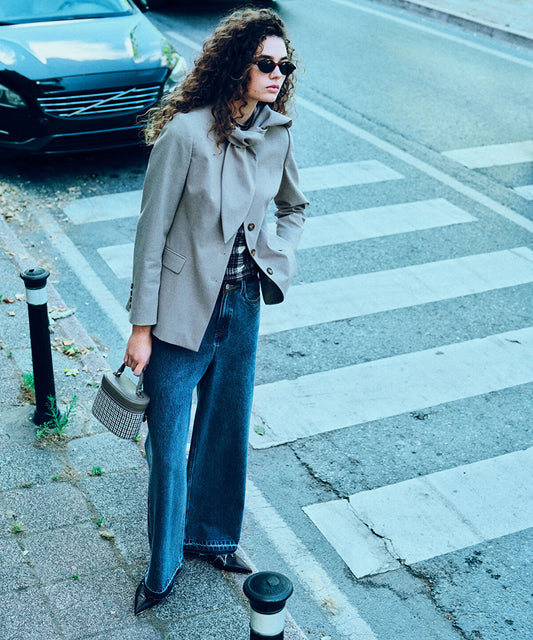 Combination Wide-Leg Jeans