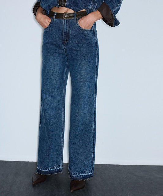 Combination Wide-Leg Jeans