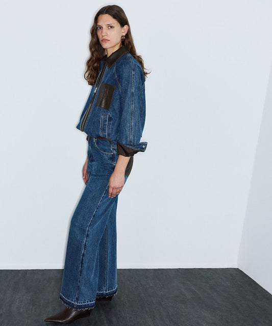 Combination Wide-Leg Jeans