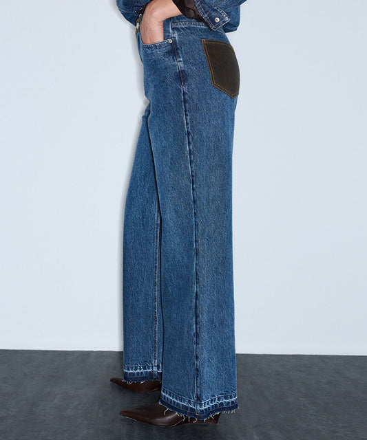 Combination Wide-Leg Jeans