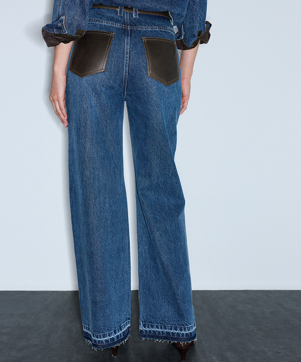 Combination Wide-Leg Jeans