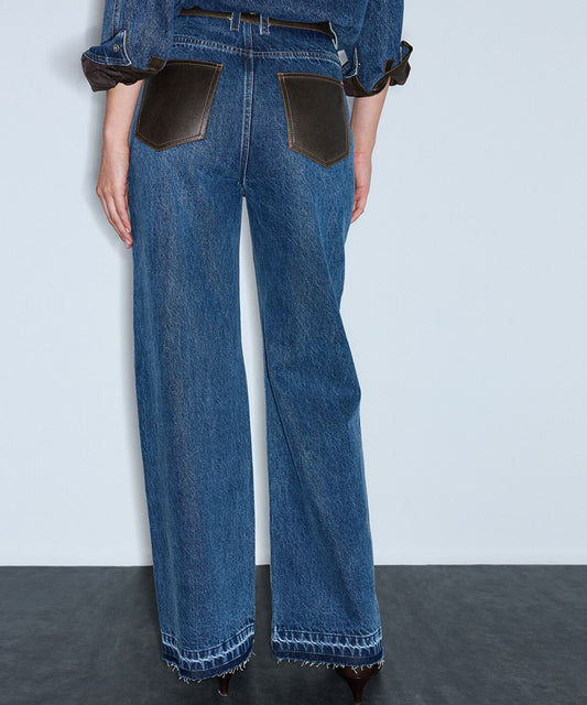 Combination Wide-Leg Jeans