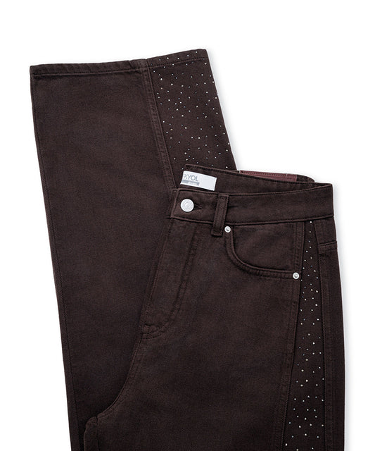 Barrel Jeans with Rhinestones