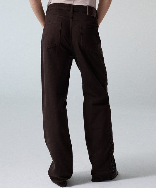 Barrel Jeans with Rhinestones