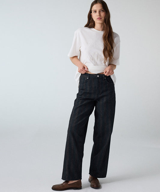 Striped Barrel Jeans