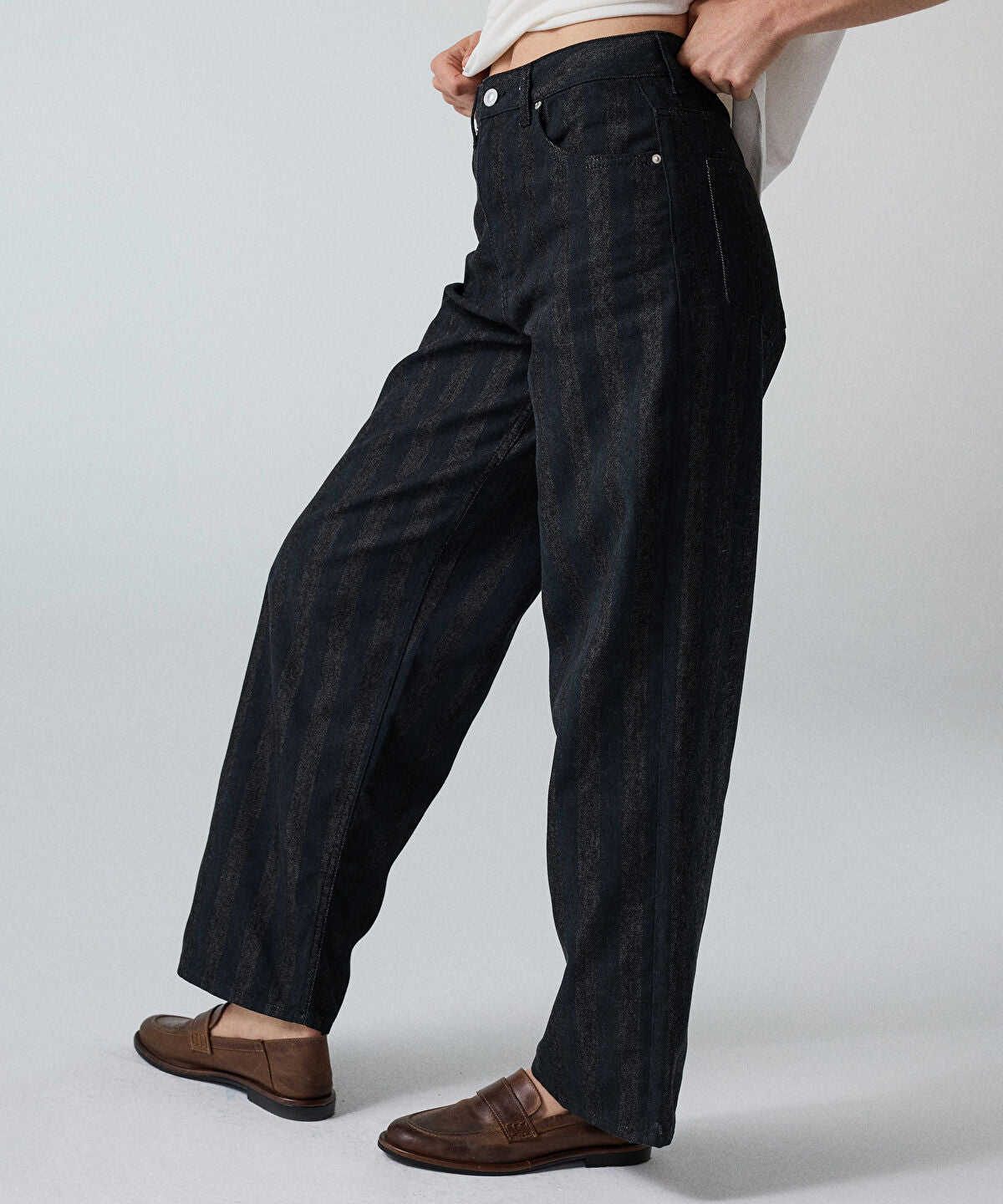 Striped Barrel Jeans