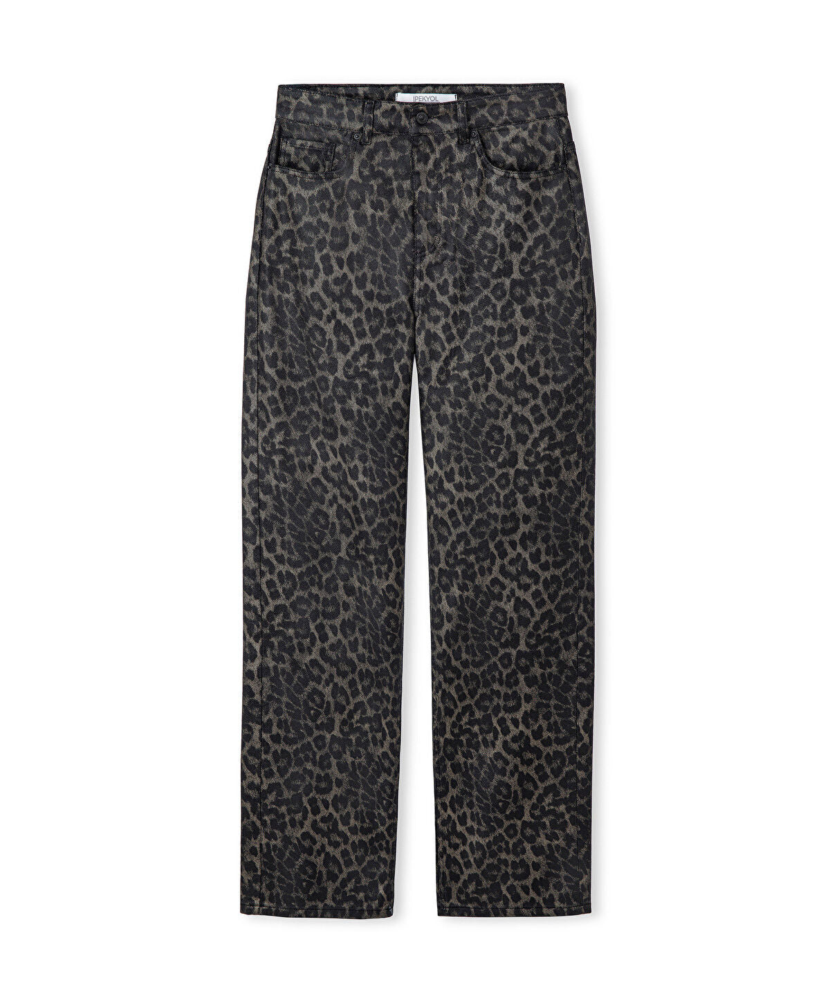 Leopard-Print Wide-Leg Jeans