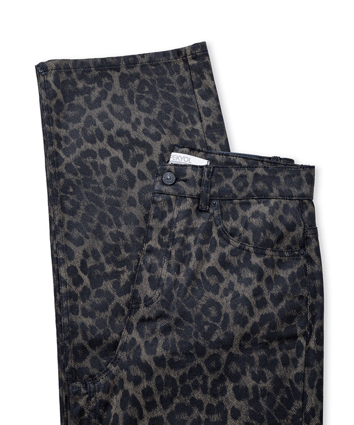 Zoomed Leopard-Print Wide-Leg Jeans