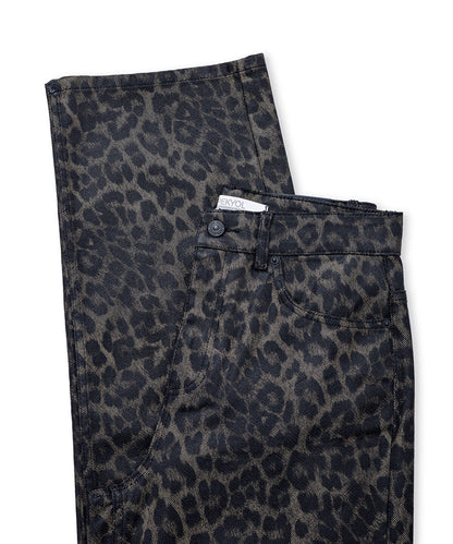 Leopard-Print Wide-Leg Jeans