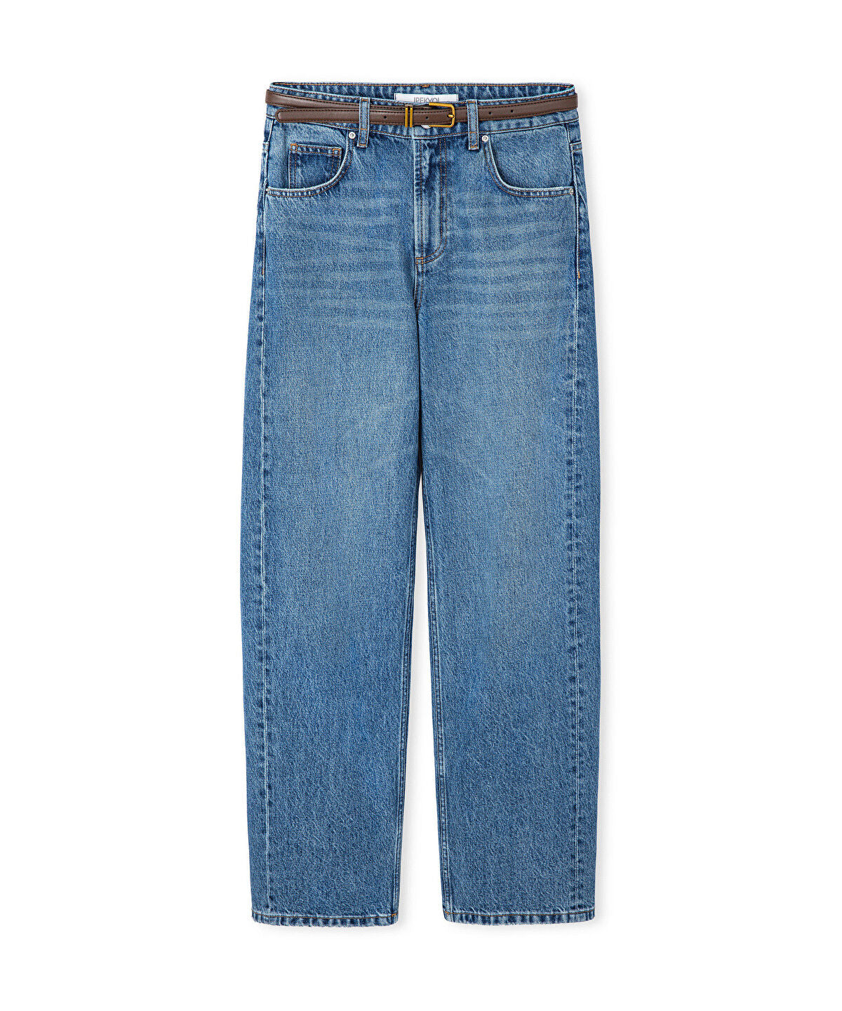 Zoomed Wide-Leg Jeans with Belt