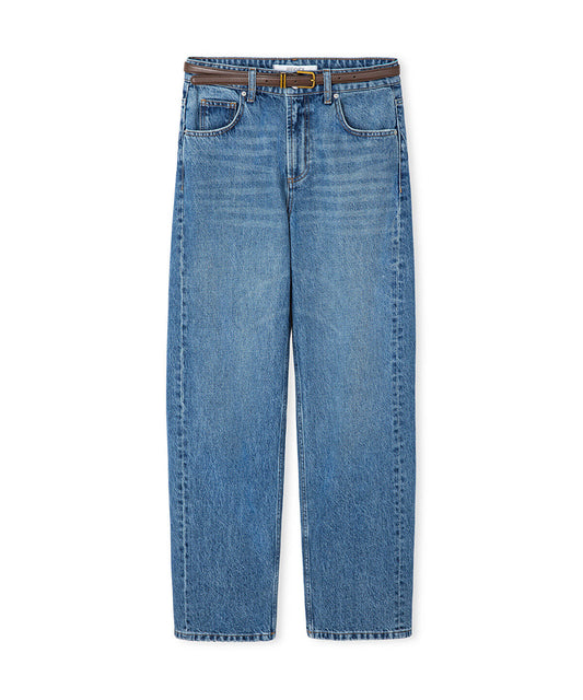 Wide-Leg Jeans with Belt