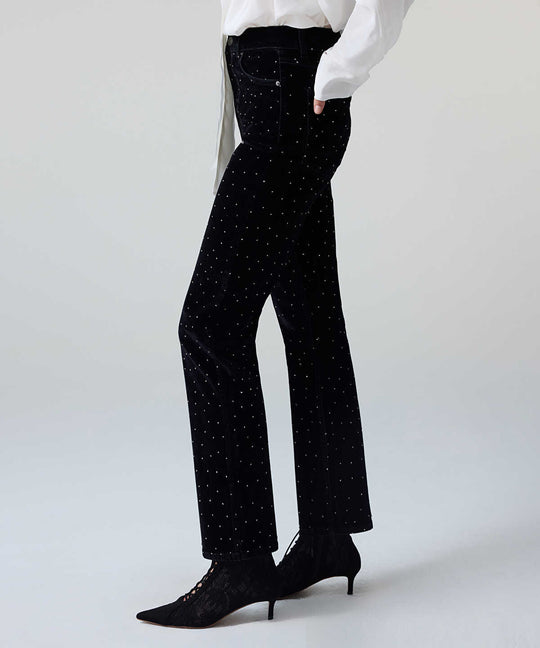 Rhinestone-Embellished Straight-Fit Jeans