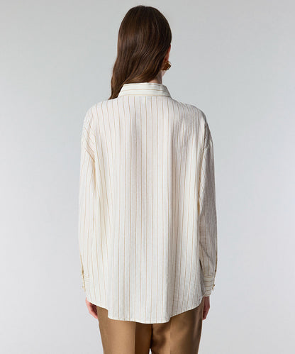 Contrast Trim Striped Shirt