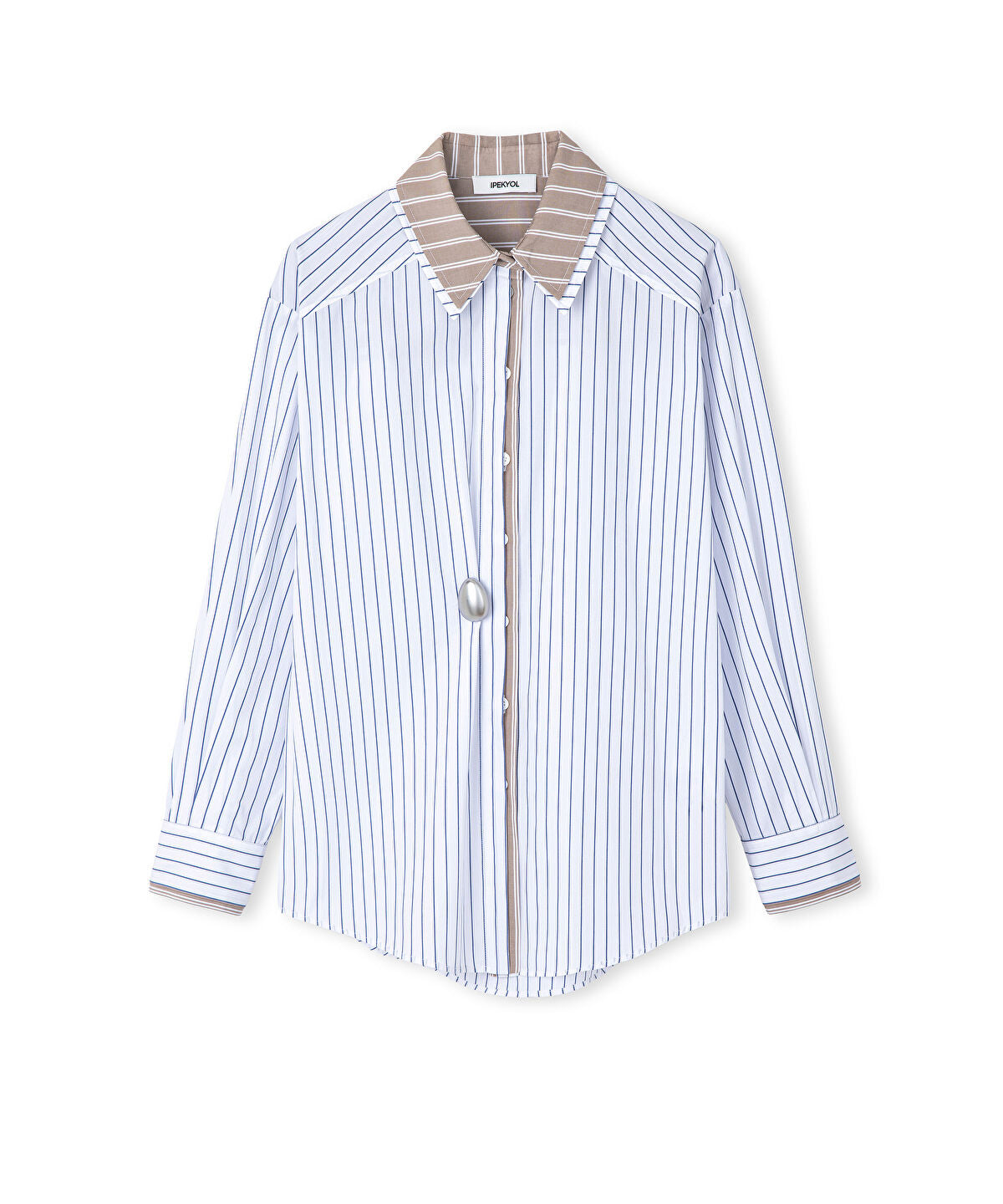 Zoomed Layered-Effect Shirt with Brooch