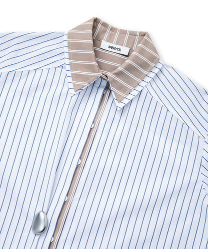 Layered-Effect Shirt with Brooch