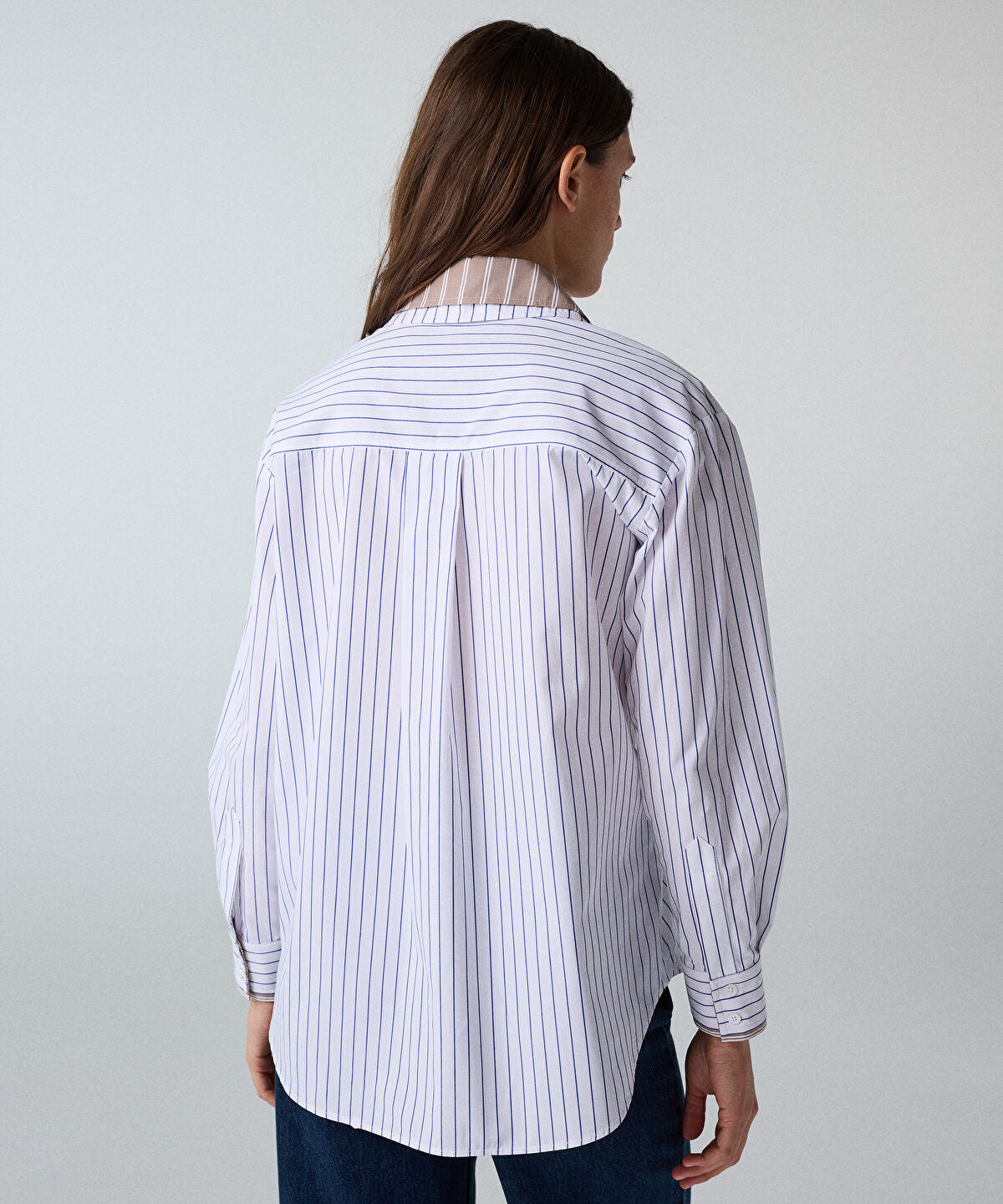 Layered-Effect Shirt with Brooch