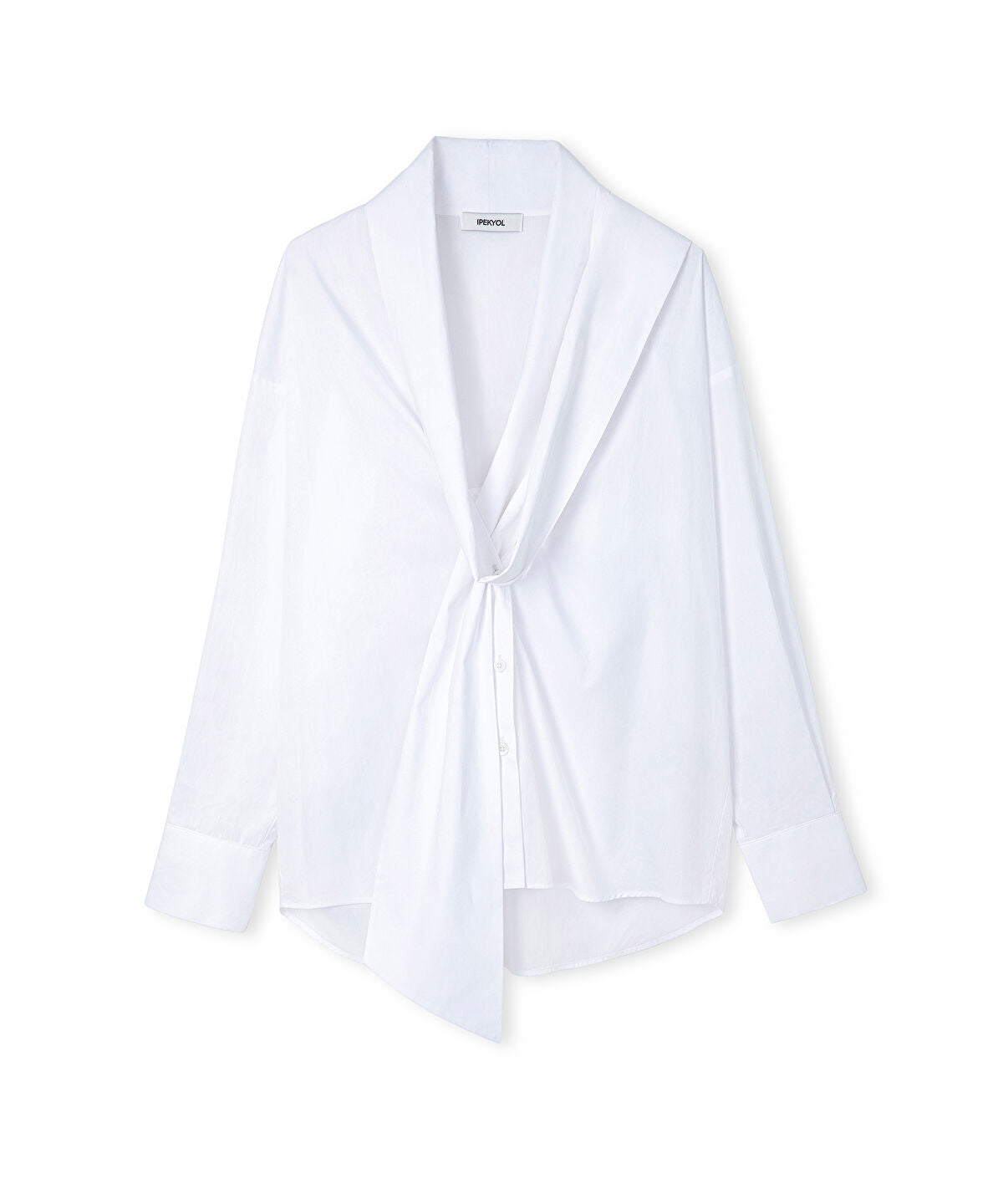 Tie-Front Poplin Shirt