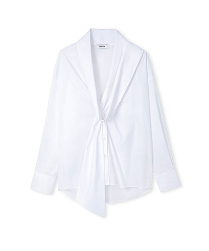 Tie-Front Poplin Shirt