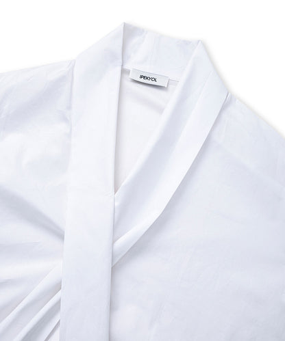 Tie-Front Poplin Shirt