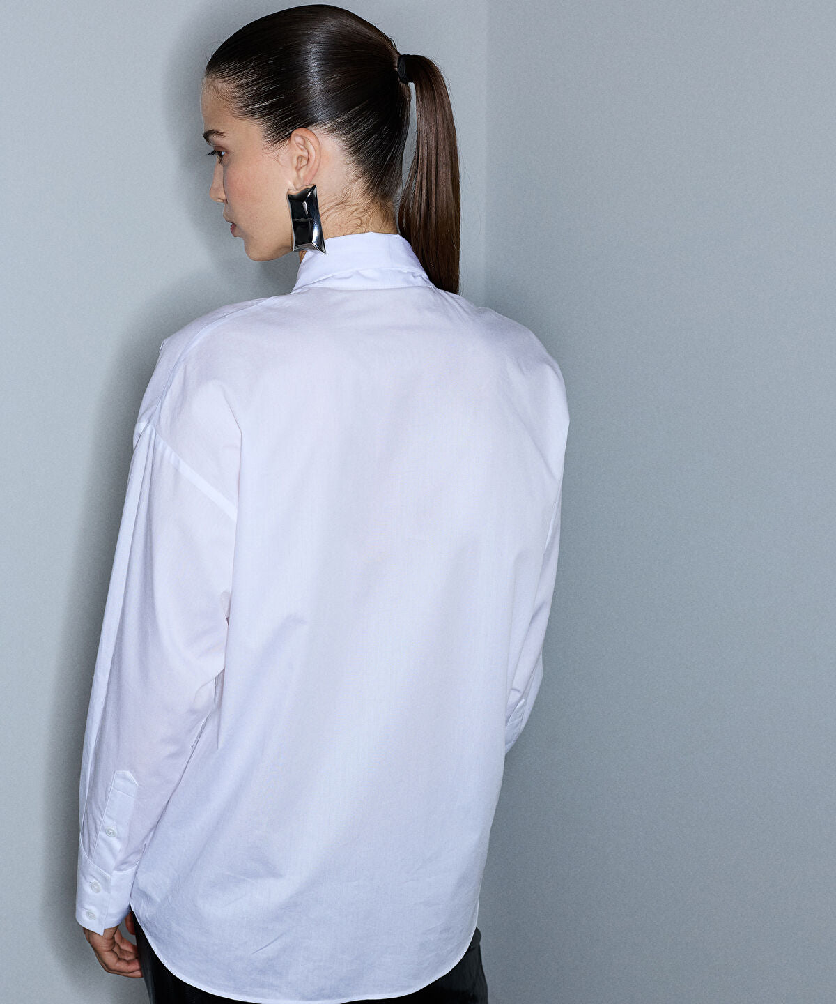 Tie-Front Poplin Shirt