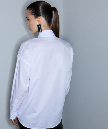 Tie-Front Poplin Shirt