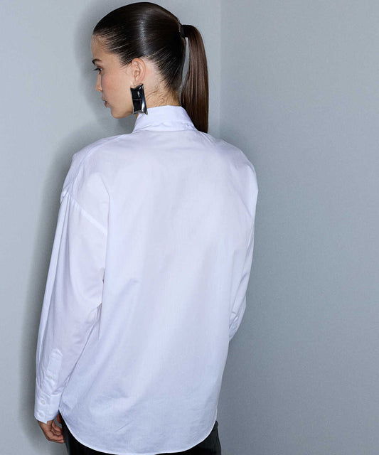 Tie-Front Poplin Shirt