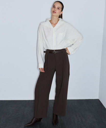 Oversized Shirt with Draped Collar