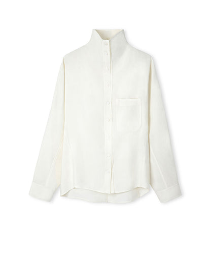 Oversized Shirt with Draped Collar