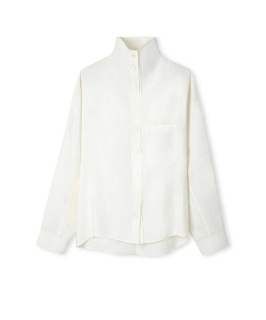 Oversized Shirt with Draped Collar