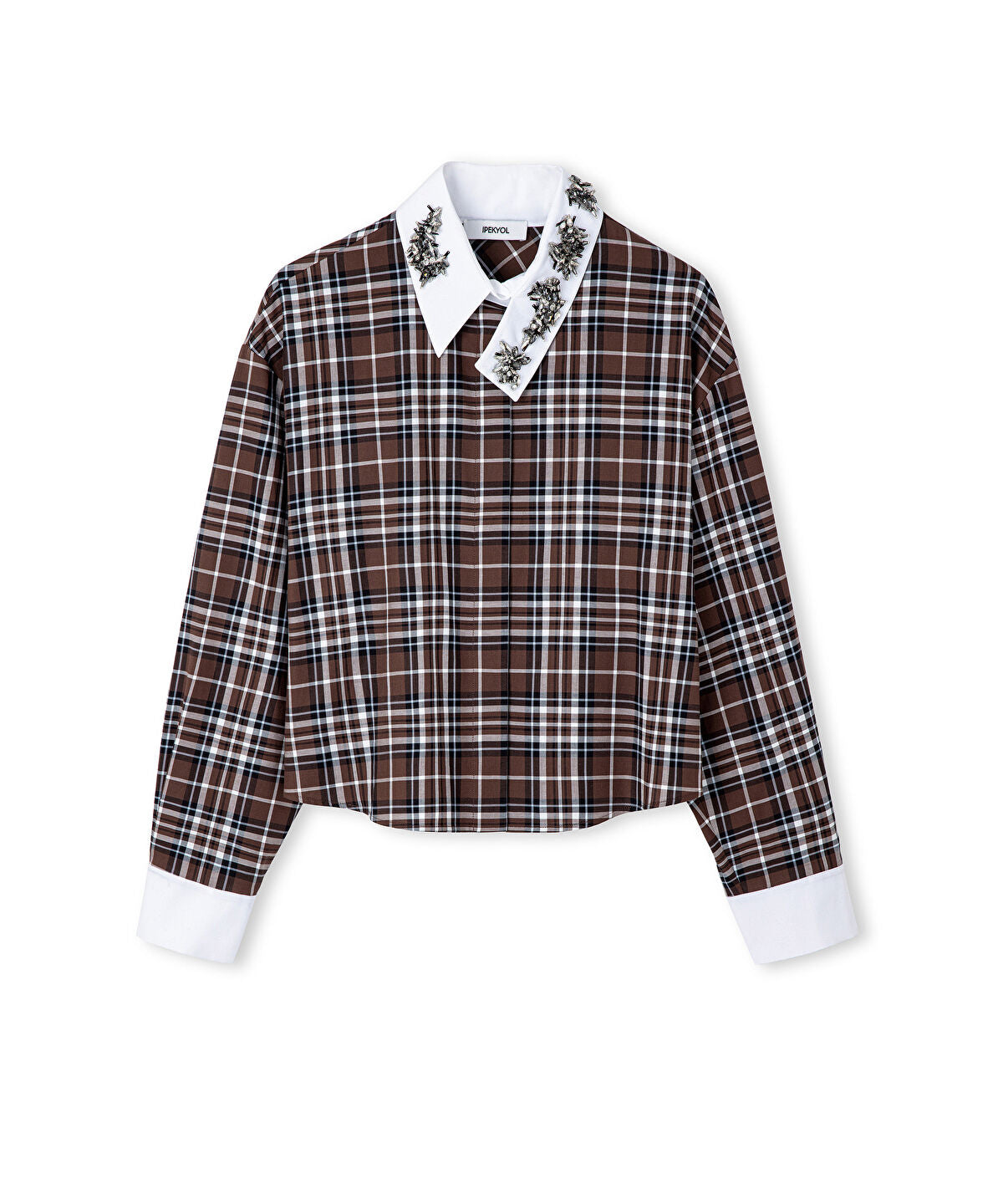 Zoomed Embellished Plaid Shirt