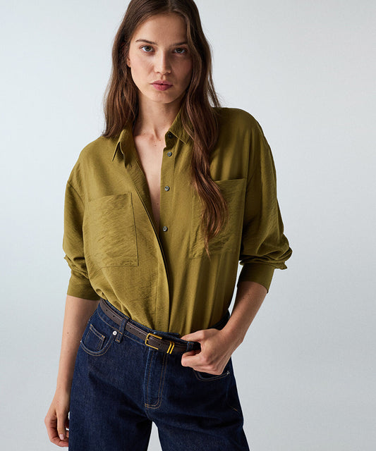 Crinkle-Effect Shirt
