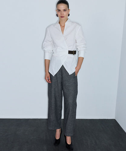 Asymmetric Belted Shirt