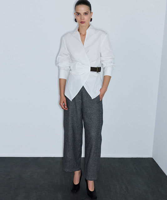 Asymmetric Belted Shirt