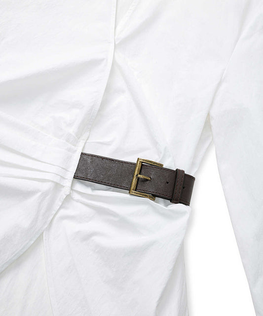 Asymmetric Belted Shirt
