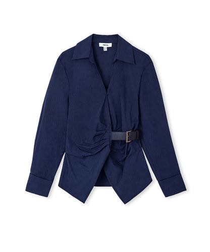 Asymmetric Belted Shirt